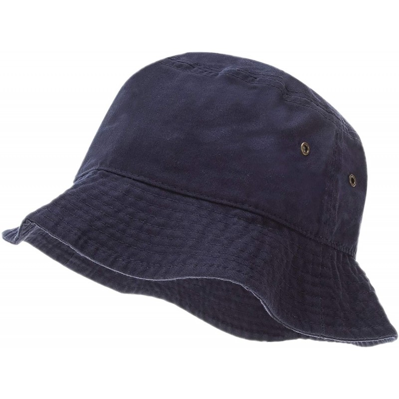 Bucket Hats 100% Cotton Bucket Hat for Men- Women- Kids - Summer Cap Fishing Hat - Navy Blue - C918DOCG34Y $13.45