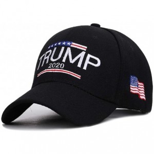 Baseball Caps Trump 2020 Hat & Flag Keep America Great Campaign Embroidered/Printed Signature USA Baseball Cap - Black1 - CN1...