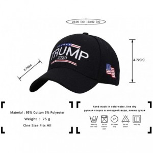 Baseball Caps Trump 2020 Hat & Flag Keep America Great Campaign Embroidered/Printed Signature USA Baseball Cap - Black1 - CN1...