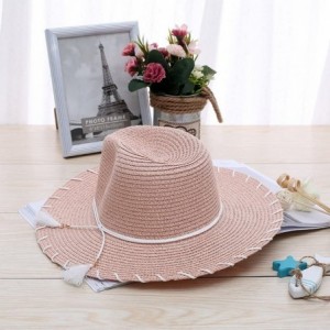 Sun Hats Beach Sun Hat Summer Fashion Lady European Sun-Proof Seaside Tassel Caps - C - CK182I8N8DS $12.07