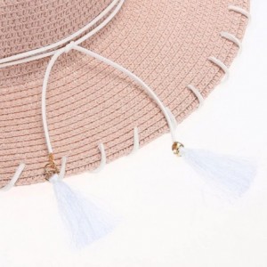 Sun Hats Beach Sun Hat Summer Fashion Lady European Sun-Proof Seaside Tassel Caps - C - CK182I8N8DS $12.07