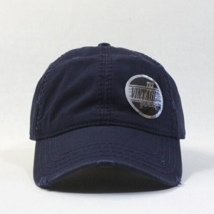 Baseball Caps Washed Cotton Distressed with Heavy Stitching Adjustable Baseball Cap - Navy - C812ECEIQA1 $11.49