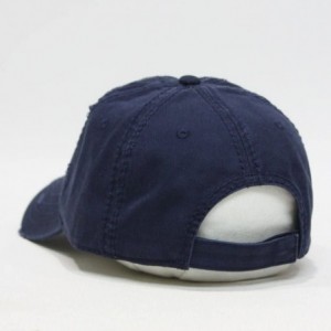 Baseball Caps Washed Cotton Distressed with Heavy Stitching Adjustable Baseball Cap - Navy - C812ECEIQA1 $11.49