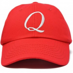 Baseball Caps Initial Hat Letter Q Womens Baseball Cap Monogram Cursive Embroider - Red - CH18U5TM9MR $9.49