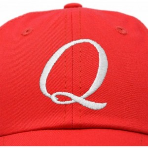 Baseball Caps Initial Hat Letter Q Womens Baseball Cap Monogram Cursive Embroider - Red - CH18U5TM9MR $9.49