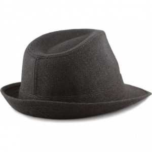 Fedoras Faux Suede Wool Blend Trilby Fedora Hats - Brown Herringbone - C818775AA8M $12.20