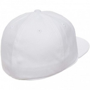 Baseball Caps Premium 210 Flexfit Fitted Flatbill Hat with NoSweat Hat Liner - White - CS18O94T3ID $12.01