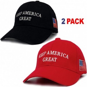 Skullies & Beanies Donald Trump 2020 Keep America Great Cap Adjustable Baseball Hat with USA Flag [2/3 Pack] - C018SLXZK2R $9.51