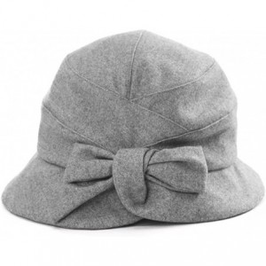 Bucket Hats Ladies Wool Cloche Hats Winter Bucket Hat 1920s Vintage Derby Hat Foldable - 89084_grey - CG187CSW0AR $23.29