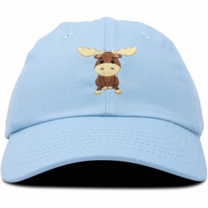 Baseball Caps Cute Moose Hat Baseball Cap - Light Blue - CP18LZ887EK $17.28
