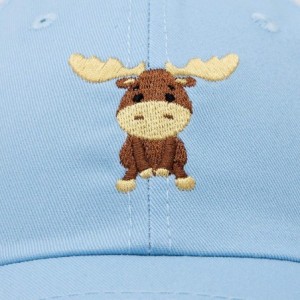 Baseball Caps Cute Moose Hat Baseball Cap - Light Blue - CP18LZ887EK $17.28