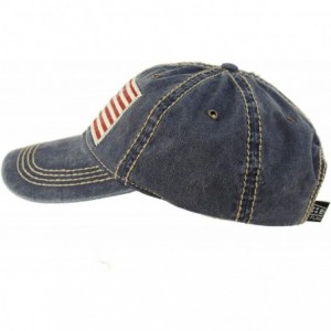 Baseball Caps Unisex Washed Cotton Vintage USA Flag Low Profile Summer Baseball Cap Hat - Navy - CW18CXRIK5G $14.61