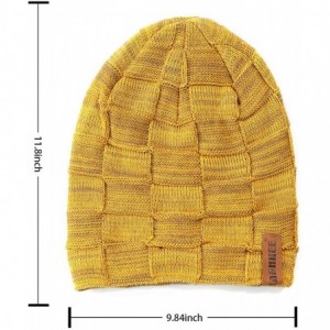 Skullies & Beanies Beanie Hat for Men and Women Winter Warm Hats Knit Slouchy Thick Skull Cap (M1-Yellow) - CK18XDUU7IM $9.06