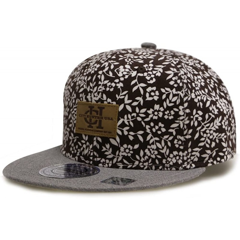 Baseball Caps Leaf Pattern Snapback Caps - Black - CK11YN131NR $14.20