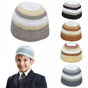 Skullies & Beanies Men Muslim Islamic Prayer Cap Color Block Skull Pattern Topi Beanie Headwear Green - CL18IZW6EI2 $10.72