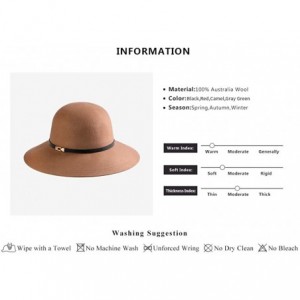 Fedoras Women Floppy Wool Hat Wide Brim Bucket Fedora Cloche Bowler Felt Hats 1920s Gatsby Church Caps - Camel - C218XAACL5S ...