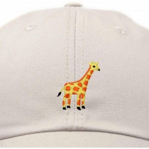 Baseball Caps Giraffe Baseball Cap Soft Cotton Dad Hat Custom Embroidered - Beige - CI18RG77AR7 $12.51