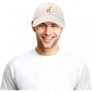 Baseball Caps Giraffe Baseball Cap Soft Cotton Dad Hat Custom Embroidered - Beige - CI18RG77AR7 $12.51