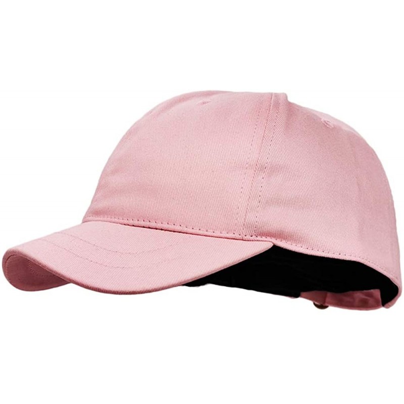 Baseball Caps Short Bill Baseball Cap Plain Hiphop Dad Hat Cooling Trucker Hat - Rd02-pink - CE196R97Y35 $13.58