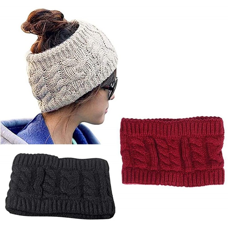 Cold Weather Headbands CRIVERS 3pc Winter Knitted Headband - CI18ITYD9SM $9.89