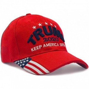 Baseball Caps Trump 2020 Keep America Great 3D Embroidery American Flag Baseball Cap - 010 Red - C9194N9XTNM $10.35