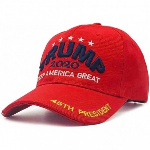Baseball Caps Trump 2020 Keep America Great 3D Embroidery American Flag Baseball Cap - 010 Red - C9194N9XTNM $10.35