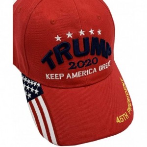 Baseball Caps Trump 2020 Keep America Great 3D Embroidery American Flag Baseball Cap - 010 Red - C9194N9XTNM $10.35