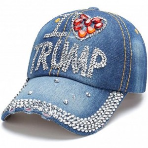 Baseball Caps Trump 2020 hat Keep America Great Hat 2020 USA Baseball Cap Rhinestone hat - B - C21949MW3AU $26.02
