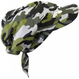 Sun Hats Camouflage Bandana Cap Visor Tie Unisex Army Hat - Forest Green - CB11MJ8ITF1 $19.46