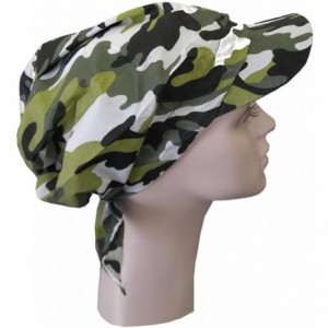 Sun Hats Camouflage Bandana Cap Visor Tie Unisex Army Hat - Forest Green - CB11MJ8ITF1 $11.05