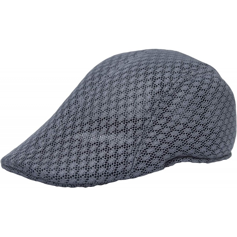 Newsboy Caps Breathable Mesh Summer Hat Newsboy Ivy Cap Cabbie Flat Cap UZ30053 - Grey - CP18WXIWXO7 $12.21