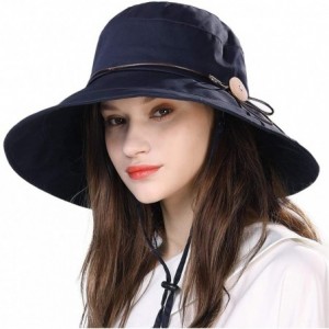 Bucket Hats Bucket Cord Sun Summer Beach Hat Wide Brim for Women Foldable UPF 50+ - 91561_navy - CO196SINXAI $20.84