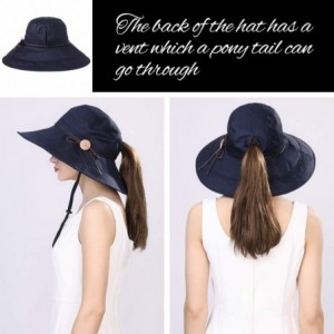 Bucket Hats Bucket Cord Sun Summer Beach Hat Wide Brim for Women Foldable UPF 50+ - 91561_navy - CO196SINXAI $20.84