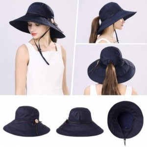 Bucket Hats Bucket Cord Sun Summer Beach Hat Wide Brim for Women Foldable UPF 50+ - 91561_navy - CO196SINXAI $20.84