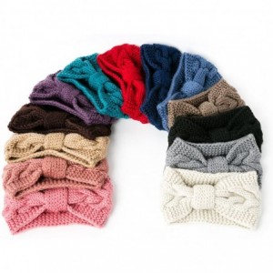 Cold Weather Headbands Women's Chunky Cable Knitted Turban Headband Ear Warmer Head Wrap - 1 Dark Brown - CS186W3XM28 $9.74