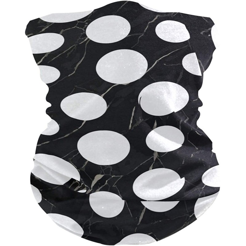 Balaclavas Texture Gaiters Seamless Recreation - Black Marble Polka Dots - CN197QMSOX5 $11.83