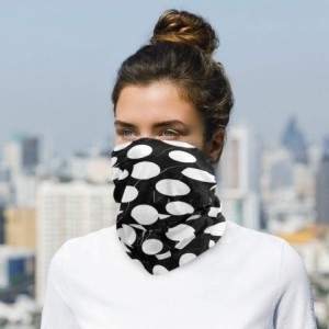 Balaclavas Texture Gaiters Seamless Recreation - Black Marble Polka Dots - CN197QMSOX5 $11.83