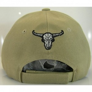 Baseball Caps Texas Skull Guns & Flames Men's Adjustable Baseball Cap - Khaki - CN180LRMUWC $13.26