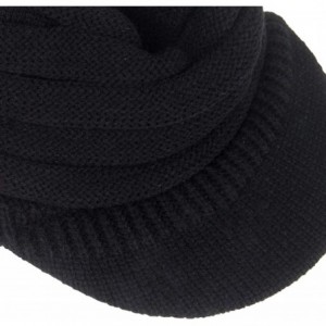 Skullies & Beanies Womens Hats Winter Beanie with Brim Warm Cable Knit Newsboy Cap Visor with Sequined Flower - H-black 2 - C...