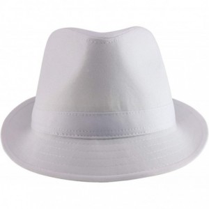 Fedoras Lightweight Fashionable Poly Woven Classic Fedora Hat - White/White - CB12O37KKL0 $24.57