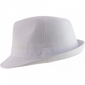 Fedoras Lightweight Fashionable Poly Woven Classic Fedora Hat - White/White - CB12O37KKL0 $24.57