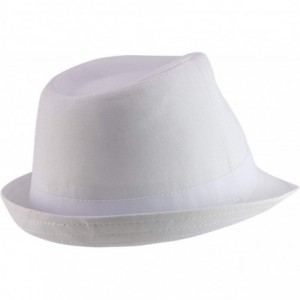 Fedoras Lightweight Fashionable Poly Woven Classic Fedora Hat - White/White - CB12O37KKL0 $24.57
