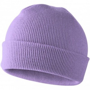 Skullies & Beanies 50% Wool Short Knit Fisherman Beanie for Men Women Winter Cuffed Hats - 5-purple - CK18Z34T9QI $9.27