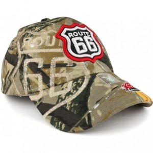 Baseball Caps Route 66 Classic Car Embroidered Structured Baseball Cap - Hunting Camo - C61863EUW4M $11.53