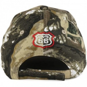 Baseball Caps Route 66 Classic Car Embroidered Structured Baseball Cap - Hunting Camo - C61863EUW4M $11.53