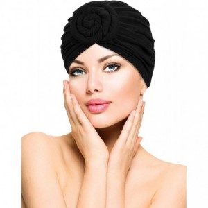 Skullies & Beanies 4 Pieces Turban Flower Head Wrap Beanie Scarf Cap Hair Loss Hat for Men and Women (Style 5) - CZ18AZUZUAM ...