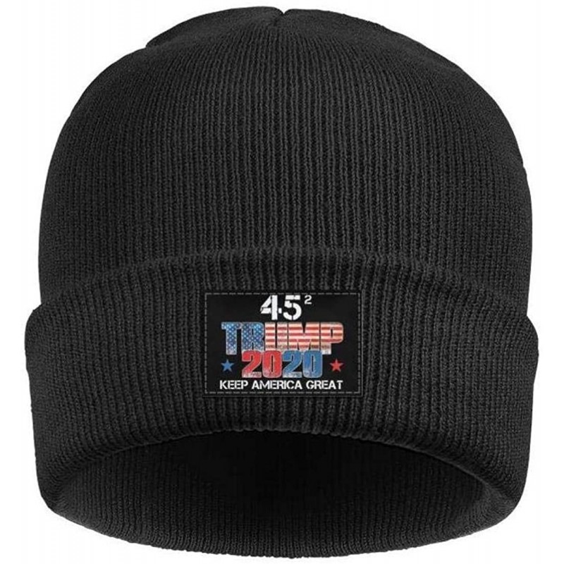 Skullies & Beanies Unisex Knit Hat Trump 45 Squared 2020 Second Presidential Term Warm FashionKnit Caps - Black-7 - CD192E4KM...