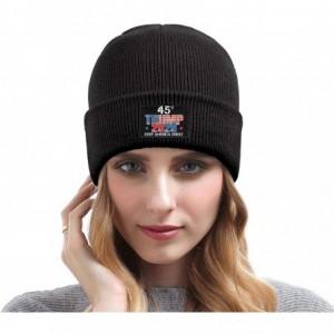 Skullies & Beanies Unisex Knit Hat Trump 45 Squared 2020 Second Presidential Term Warm FashionKnit Caps - Black-7 - CD192E4KM...