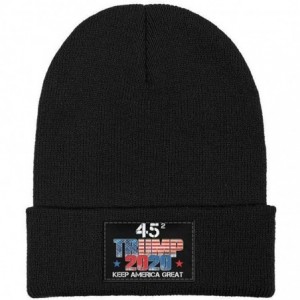 Skullies & Beanies Unisex Knit Hat Trump 45 Squared 2020 Second Presidential Term Warm FashionKnit Caps - Black-7 - CD192E4KM...