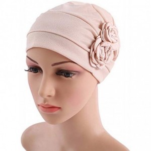 Skullies & Beanies Women Chemo Hat Beanie Flower Headscarf Turban Headwear for Cancer - 1a15-polyester-beige - CB18895KENS $8.68